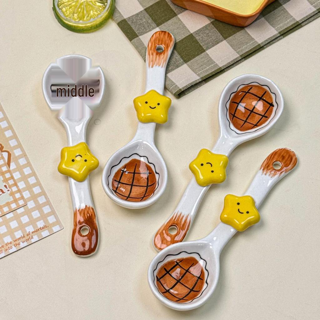 Long-Handled Ceramic Soup and Dessert Spoon Set: Cute, High-Value Spoons for Ice Cream and Coffee.