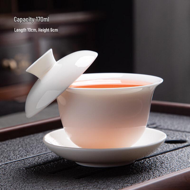 ZISIZ Dehua White Porcelain Gaiwan Tea Set