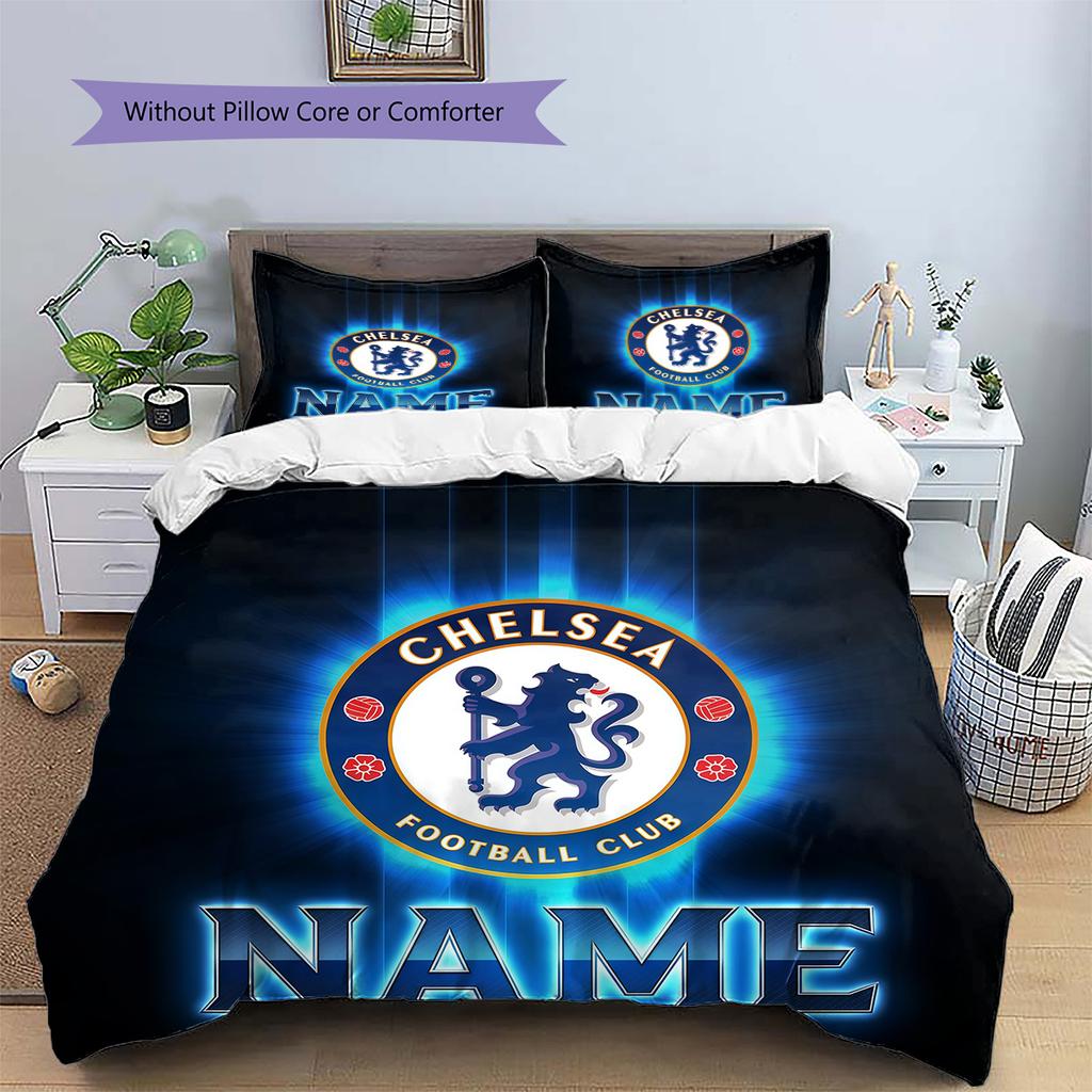 Custom Name CFC Pattern Bedding Quilt Set Home Decoration Gift (1 * Duvet Cover + 2 * Pillowcase Without Core)