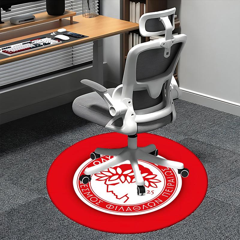 

olympiacos logo,1925 emblem Chair mat Round Rug Office carpet, Machine Washable, Non slip, Suitable for Living Rooms, Bedrooms 80cm