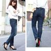 Skinny Stretch Denim Pants with Elastic Perfect for and Office Casual Perfect for Spring and Size Navy Wd-0192 Women's Waist, Commuting, School, Wear,