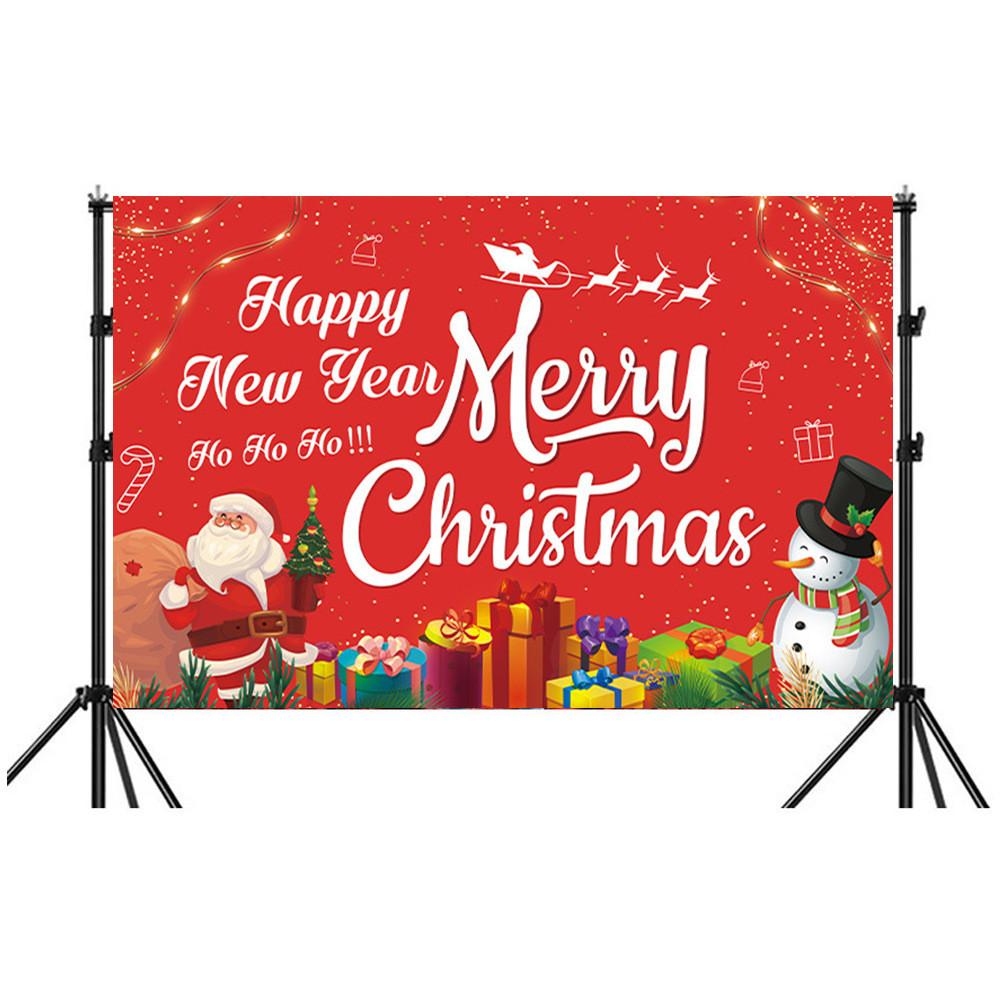 Christmas Background Banner Polyester Festival Party Decor For Holiday Event