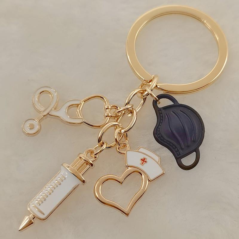 Nurse & Doctor Medical Keychain: Syringe, Needle, Stethoscope