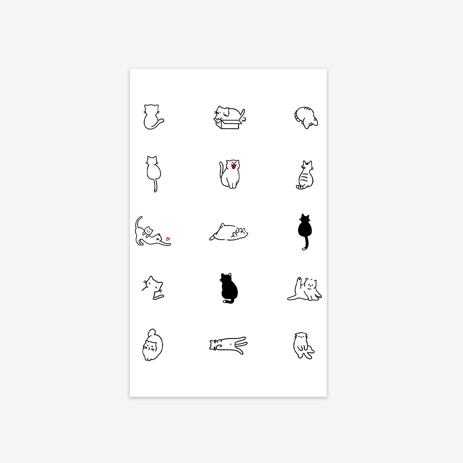 Stick Figure Animal Finger Arm Small Pattern Tattoo Sticker High-End Simple Tattoo Sticker 9*15