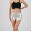 Summer Women Shorts High Waist Glossy Suraface Bronzing Slim Fit Pure Color Elastic Super Short Pants Club Dance Performance Mini Shorts