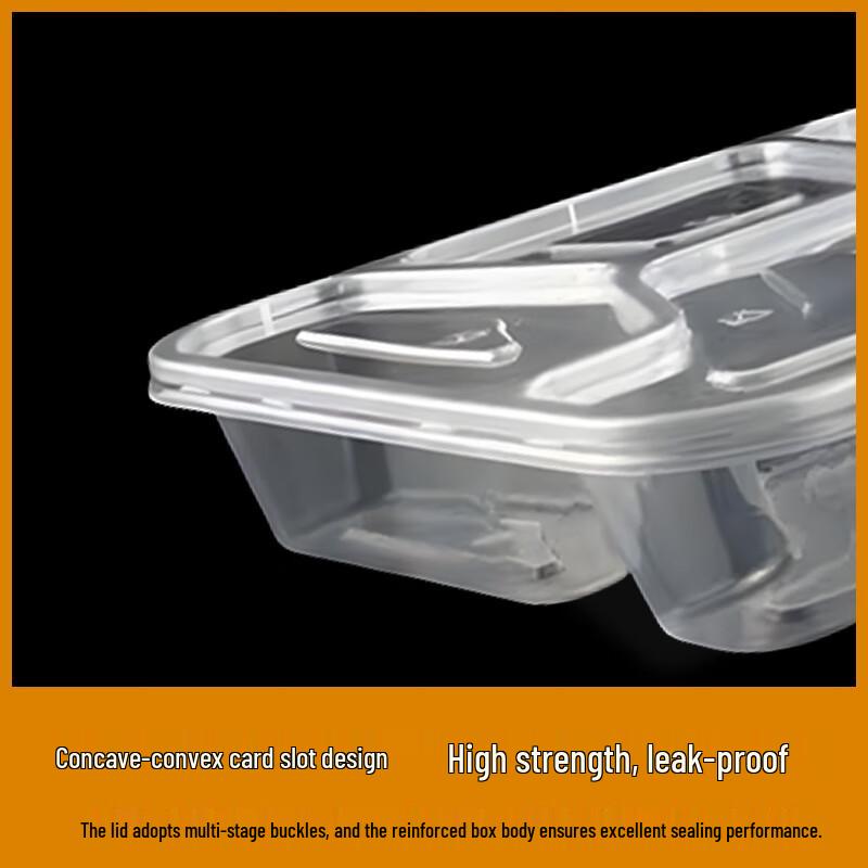 1000ml Rectangular 4-Compartment Disposable Food Containers