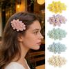 Hairpin Embroidered Cherry Blossom Hair Clip Side Clip Bun Decoration Macaron Color Hair Pin Hair Accessory