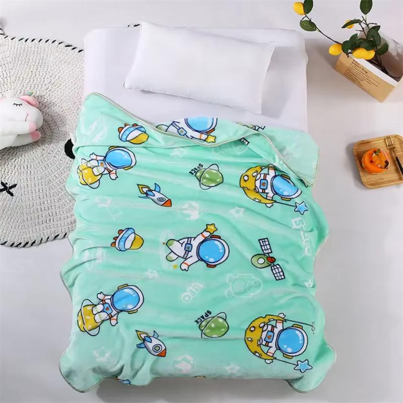 Four Season Newborn Blanket Children Lunch Break Single Layer Baby Blanket Kindergarten Blanket Office Cover Blanket Flannel About 100x130cm