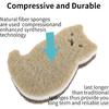 Kitchen Scrub Sponges Non-Scratch Multi-Use Heavy Duty Scrub Sponge for Dishes Pots and Pans Three-Layer Cat Shape Cleaning