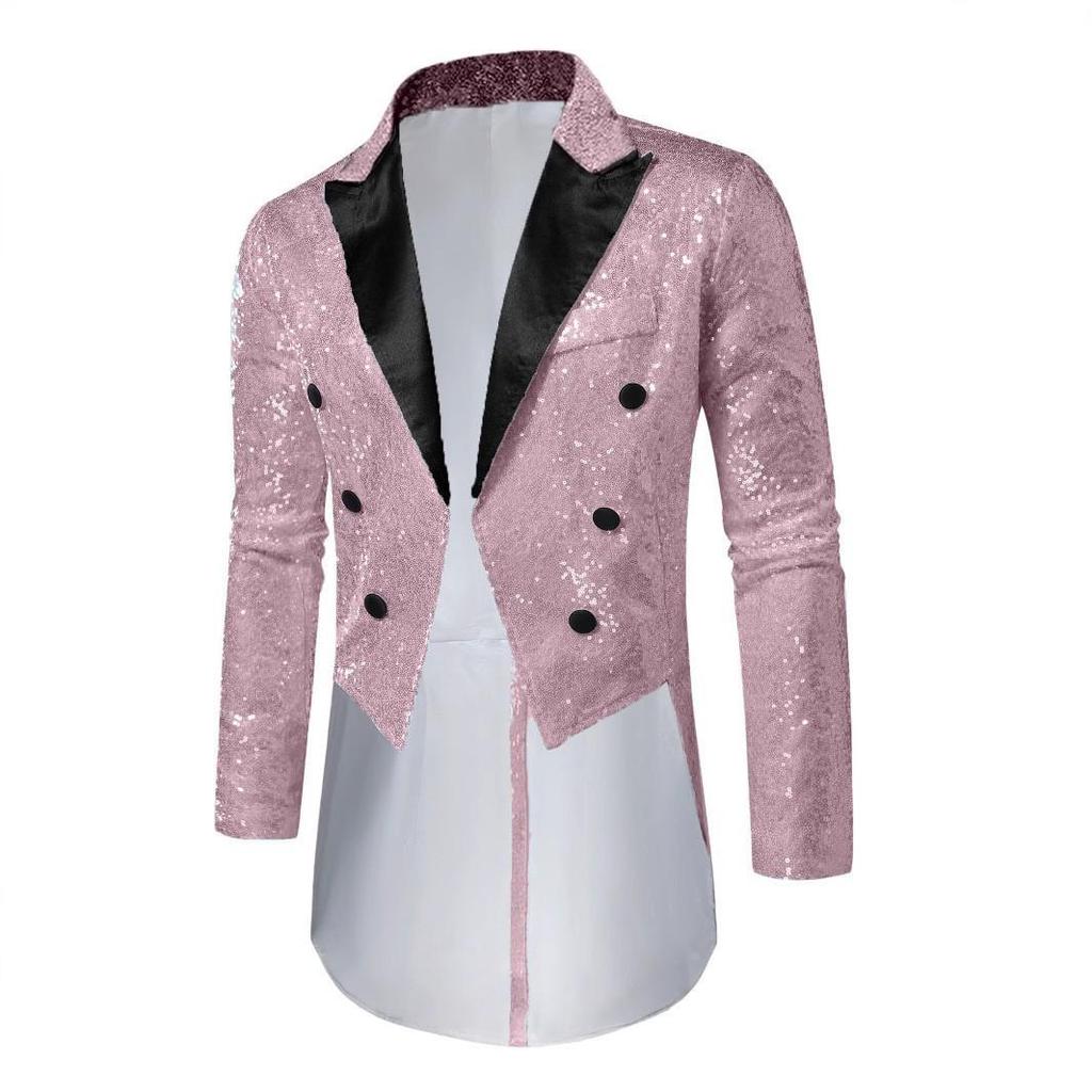 Men's Sequin Tuxedo Suit for Banquet, Nightclub, and Performance