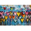 Love Heart Colorful Graffiti Mural Removable Graffiti Mural Living Room Bedroom Large Wall Decor Wallpaper