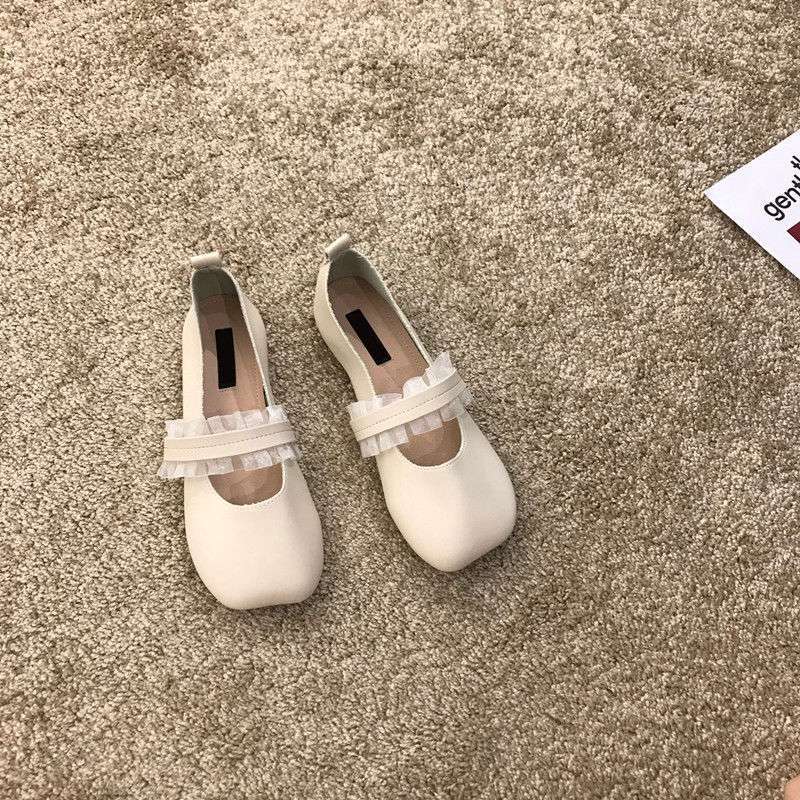 Beige Evening Wind Gentle Fairy Doudou Single Shoes Women's Shoes 2025 New Spring Mary Jane Flat Granny Shoes