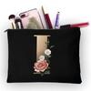 Girl Makeup Bag Golden Letter Pattern Classic Organizer Bag Pouches for Travel Bags Pouch Women's Cosmetic Bag