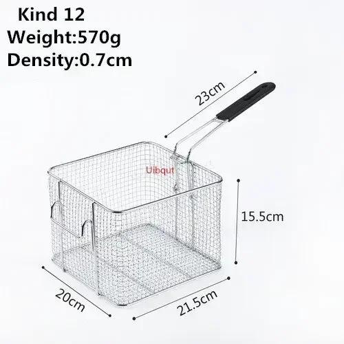 Stainless Steel Fryer Screen French Fries Frame Square Filter Net Encrypt Colander Strainers Shaped Frying Fried Mesh Basket