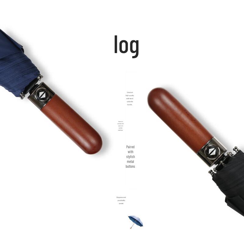 Nanqiao 10-Rib Fully Automatic Folding Umbrella with Wooden Handle