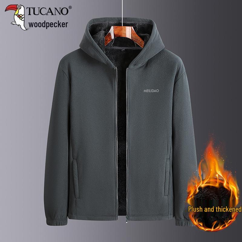 Men's Double-Sided Fleece Jacket - Autumn/Winter Thickened Sweatshirt for Dad