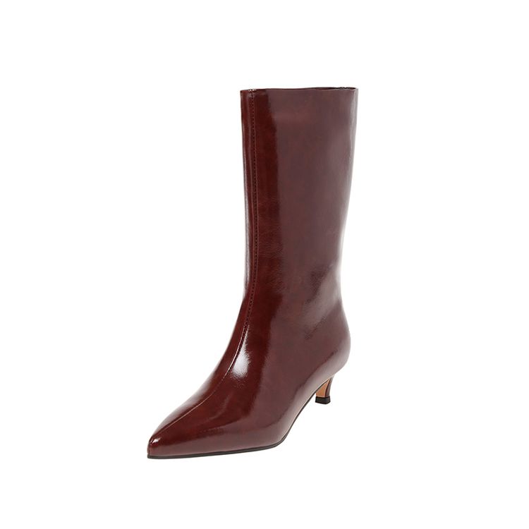 Fashion New Autumn Winter Split Leather Women Boot Shoes for Women Pointed Toe Mid-calf Boots Fashion Boots Handmade Zapatos De Mujer