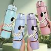 1PC Dalmatian Dog Ride Scooter Print 750ml Color Plastic Sports Water Bottle Leakproof Flip Straw Lid Suitable for Sports Office Home Use