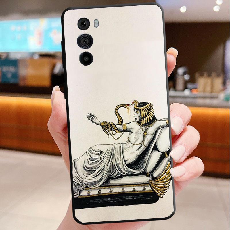 Phone Case For Motorola Edge 60 50 40 Pro 60 50 40 30 Ultra Neo Fusion Moto G Stylus G Egypt Pharaoh Cat Anubis