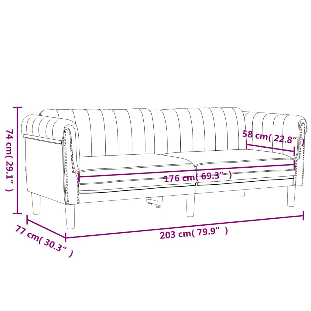 2 Piece Sofa Set Black Velvet