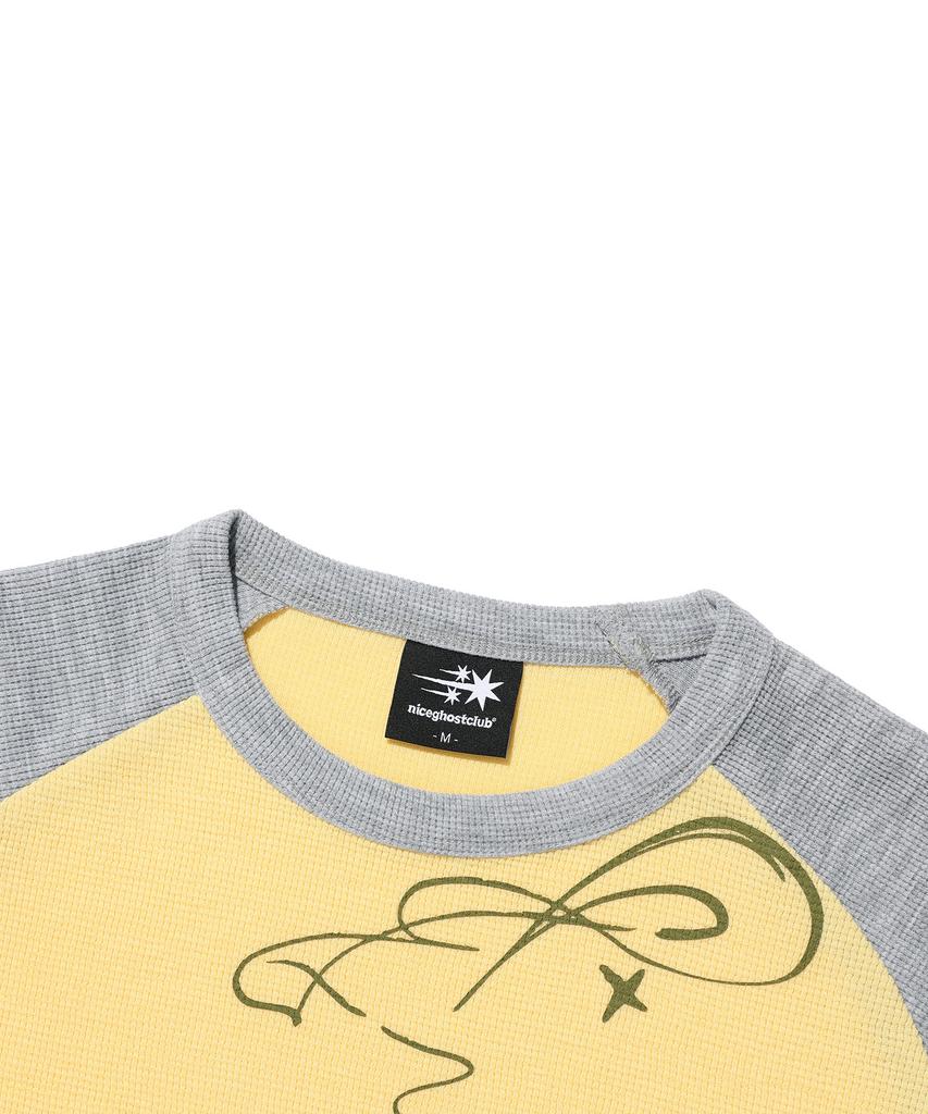 NICEGHOSTCLUB Cat Angel Waffle Raglan Ls Tee_Grey(Ng2Gfft555A)