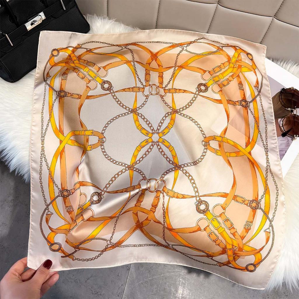 Fashion Square Fashion Foreign Style Small Silk Scarf Women'S Headband Decorative Scarf Dual-Purpose Small Square Scarf New Scarf