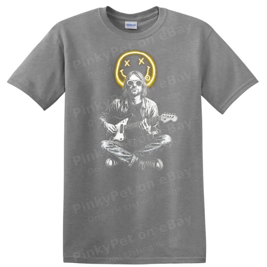 Retro Rock Guitarist T Shirt Vintage Music Legend Illustration Cool Tee