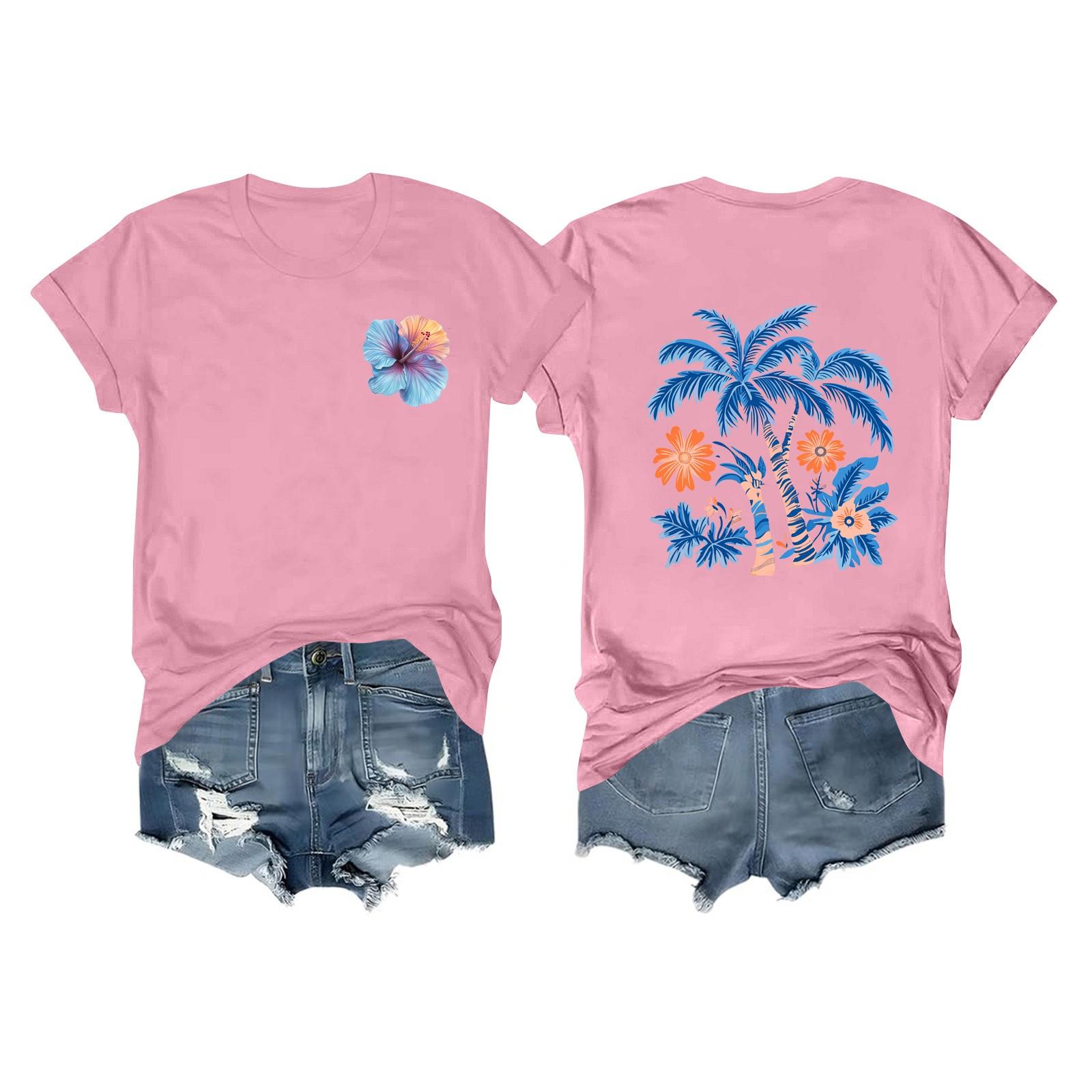 

Футболки с короткими рукавами для женщин, модные топы, легкие и мягкие повседневные летние наряды, одежда XXL розовый