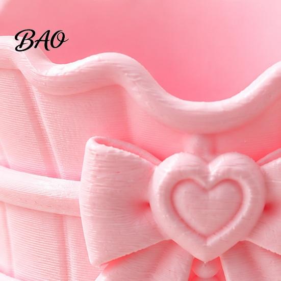 Decorative Pen Holder Pink Bow Makeup Brush Holder, 3D Printed Desk Organizer, Cosmetic Organizer Brushes & Storage Cup for Vanity Decoration