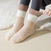 Winter Coral Fleece Socks Sleeping Mid Tube Socks Women Floor Plush Socks  For Female Men