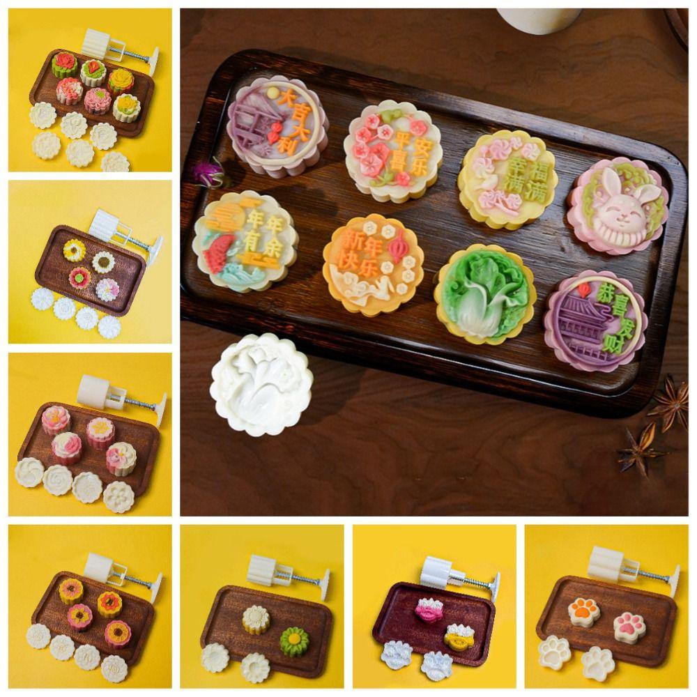 Non-stick Mooncake Mold 3D Pattern Hand-pressed Mold Pastries Dessert Mold  Kitchen Baking