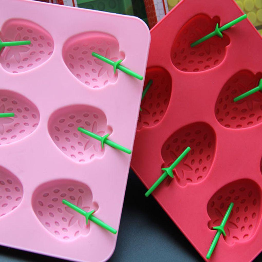 

Strawberry Shape Silicone Ice Cube Easy Tray Chocolate Baking Fruit Jelly Mould