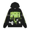 Mens Oversized Hooded Sweatshirt With Graphic Print - Cotton Blend Fall Winter Streetwear Style