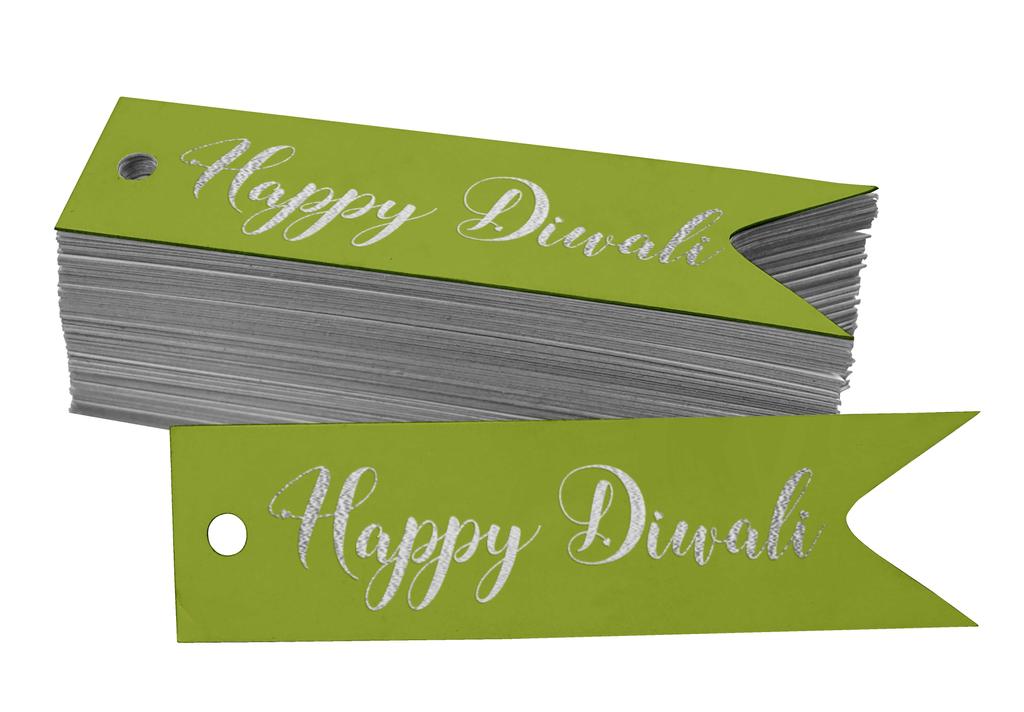 Inkdotpot Pack Of 100 Happy Diwali Favor Paper Tags Craft Real Gold Foil Hang