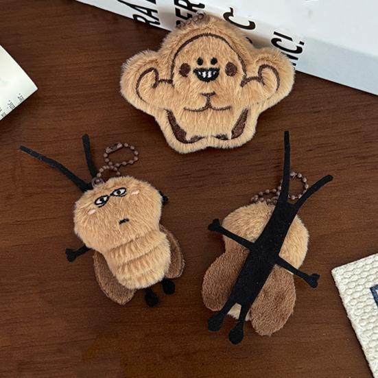 Keychain Pendant Soft Fluffy Muscular Cockroach Charm Key Chain Multi-Functional Key Holder Stress Relief Decompression Toy Keys Bags Car Decoration