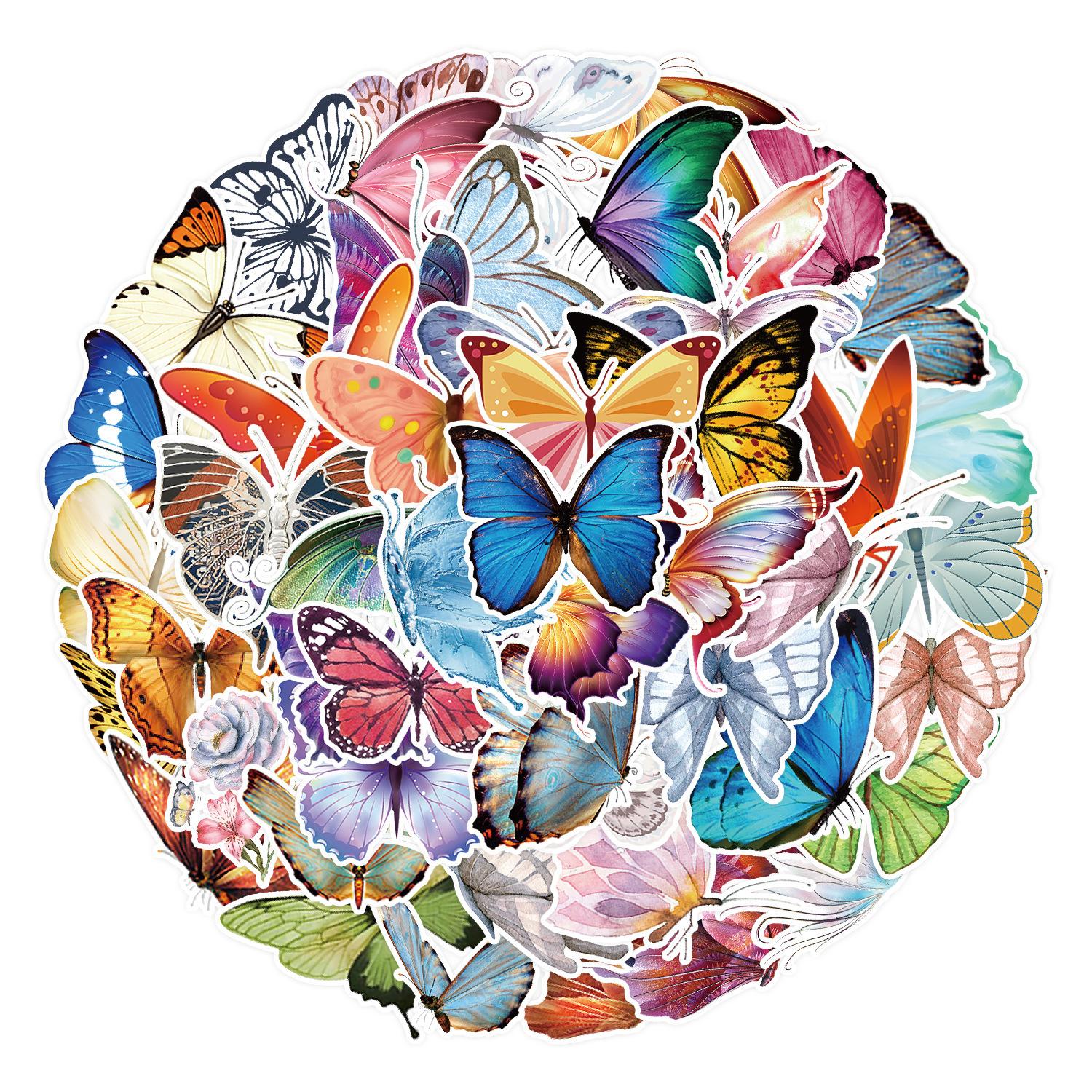

50 Butterfly Graffiti Stickers Suitcase Car Laptop Skateboard Mobile Phone Waterproof Decorative Stickers