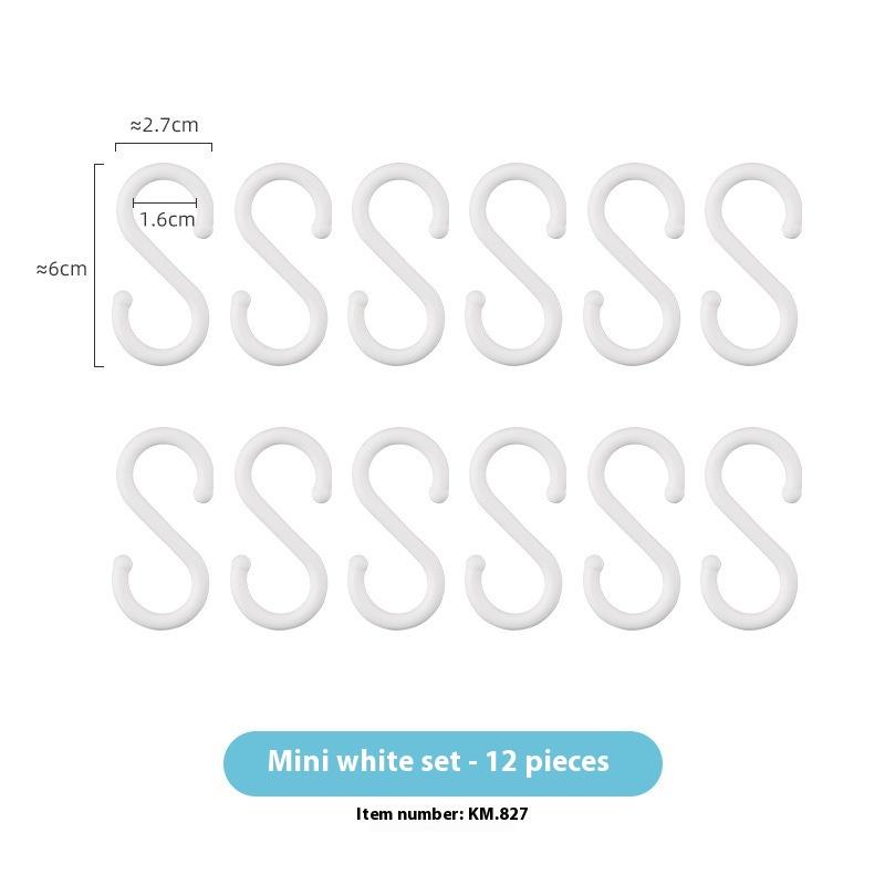 8Pcs S-Shaped Door Behind Hook Multi-Purpose Kitchen Hooks Wardrobe Clothes Cross Bar Universal Portable Bathroom Plastic Hook