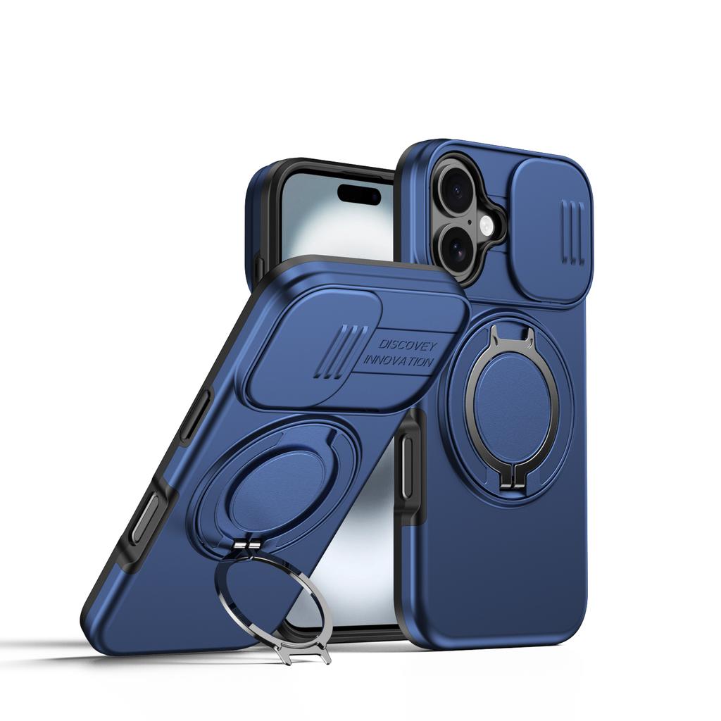 360° Rotate Magnetic Stand Phone Case For iPhone 16 15 14 13 Pro Max 16 15 14 Plus 17 For Magsafe Slide Camera Protect Cover