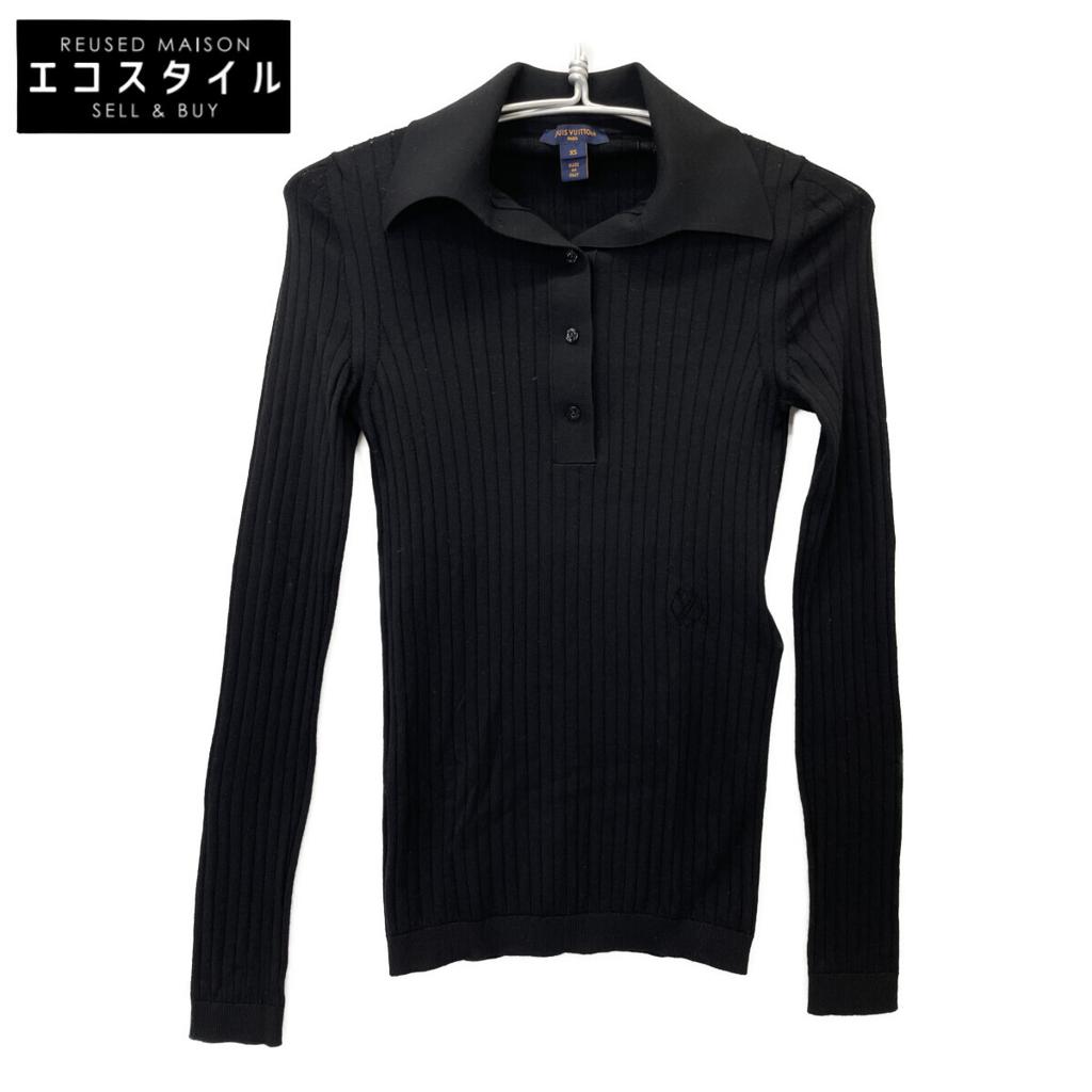 LOUIS VUITTON 25 Years Black Wool Knit Robot Shirt tops XS blackUsed