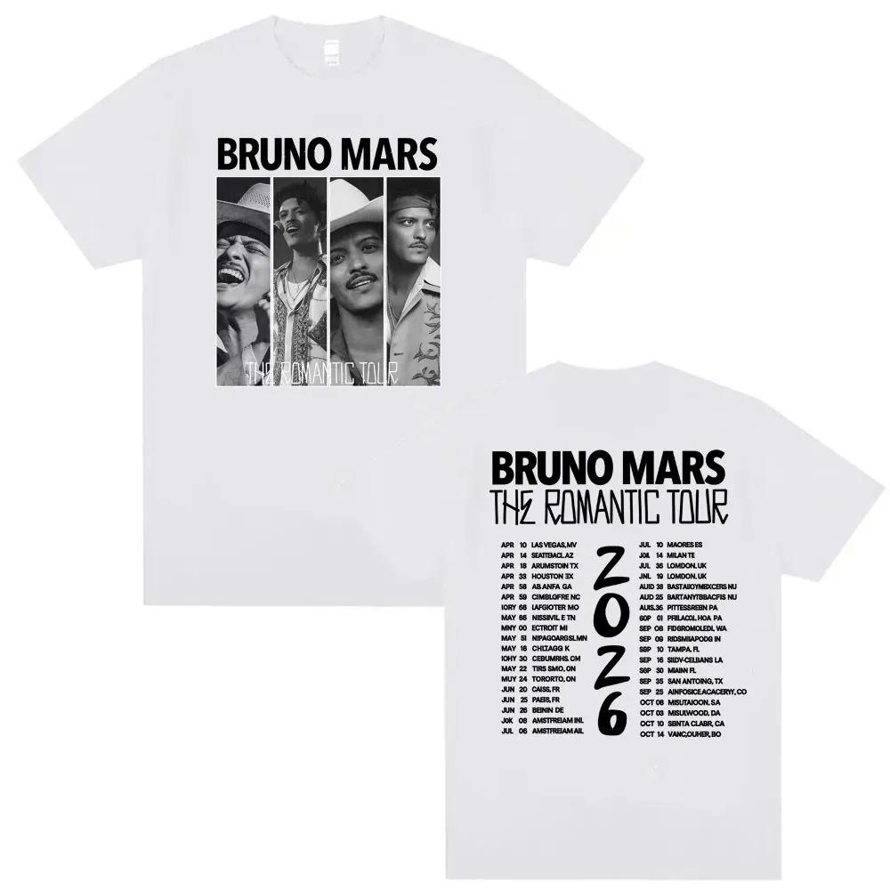 

Футболка з двостороннім принтом Bruno Mars The Romantic Tour 2026, Унісекс, Список дат концерту, Мерч для фанатів, 100% Бавовна, Вінтажний вуличний одяг, Оверсайз S коричневий