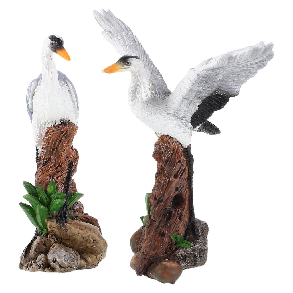 2 Stück Harzstatue Lebensechte Simulation Vogelskulptur Für Garten Büro Hausdekoration Miniatur Landschaftsornament Chinesisch