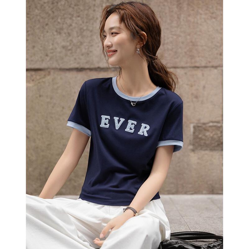 

Demanana Women s Round Neck Short Sleeve Embroidered T-Shirt XL