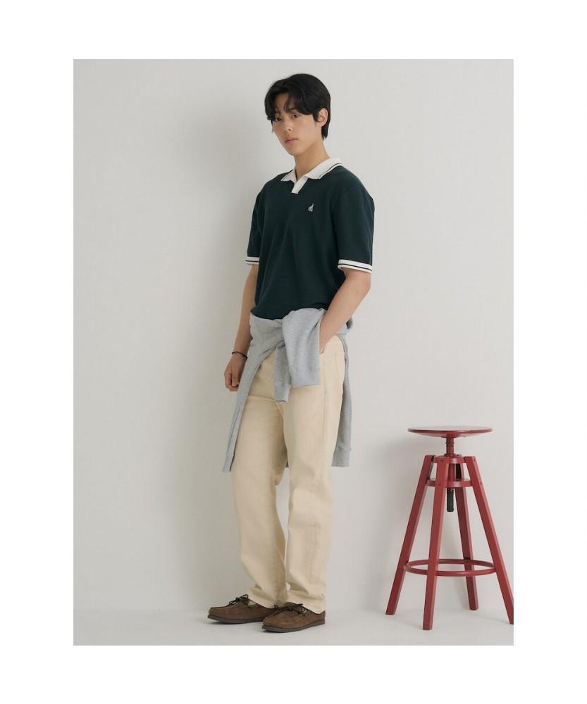 Binpolmen Tipping Open Collar Neck Knit Green