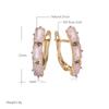 New Emerald Square Cut Drop Earrings For Women Luxury Natural Zircon With  Rose Gold Color Fashion Wedding Jewelry