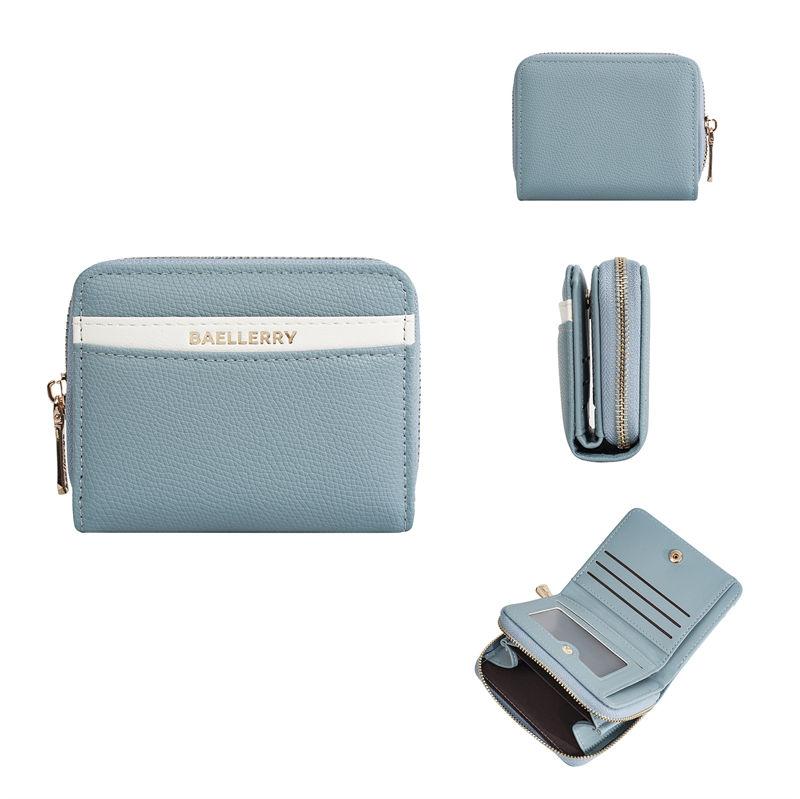Baellerry Women Fashion Short Zipper Wallets Warm Color Artificial Leather Coin Purses Casual Card Holder Purse GZW