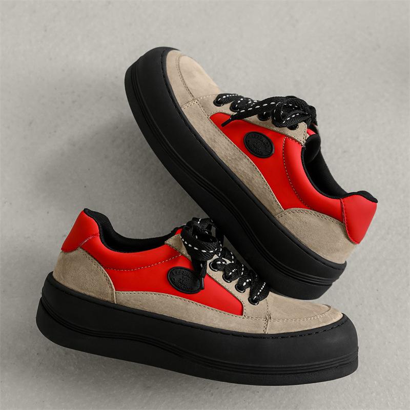 

Korean Version Of Thick-Soled Big-Head Casual Board Shoes Men S Contrasting Color Light-Mouth Versatile Lace-Up Men S Sports Shoes 44