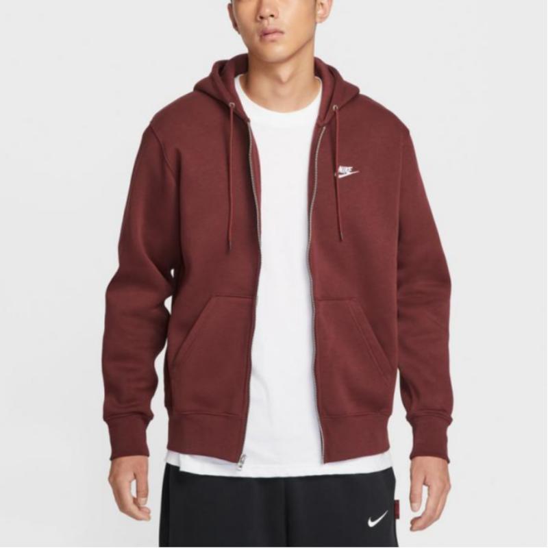 New Nike Club Men's Full Zip Fleece Hoodie FN3862-619