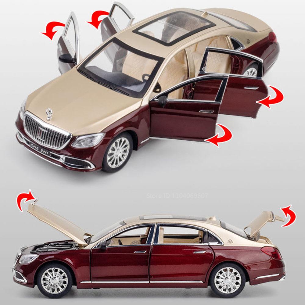 1:24 Gls600 Miniaturmodellauto Spielzeug Legierung Druckguss Sound Licht 6 Türen zu öffnen Rückzieher Schmuck Fahrzeugmodelle Für Jungen Geschenke