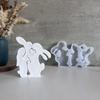 Easter Themed Ornament Mould Flexible Silicone Mold for Rabbit Figurine Decoration Gypsum Mold Jewelry Making Supplies