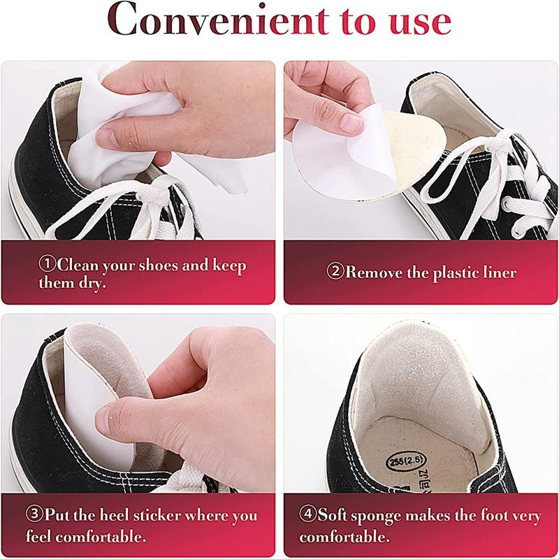 2Pcs High Heel Cushion Pads Heel Liners Grips Foot Care Protector Shoe Insoles Stickers for Loose Shoes Heels Sneakers Women Men